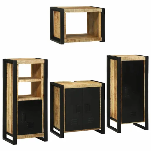 Conjunto de Móveis para Banheiro com Prateleira com Porta   (4 pcs)