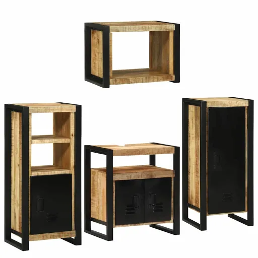 Conjunto de Móveis para Banheiro com Prateleira com Porta   (4 pcs)