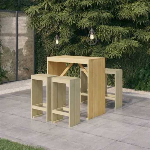 Conjunto de Bar para Jardim Pinho Impregnado (5 pcs)