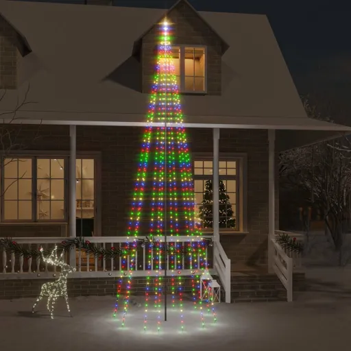Árvore de Natal Mastro de Bandeira 732 LEDs 500 cm Colorido