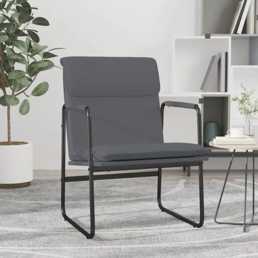 Cadeira Lounge 55x64x80 cm Couro Artificial Cinzento