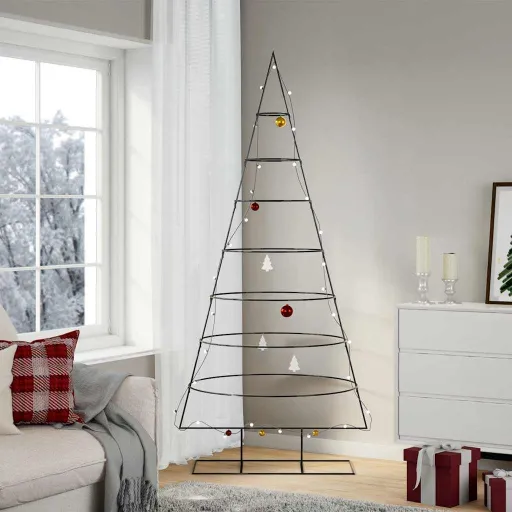 Árvore de Natal para Decoração 210 cm Metal Preto