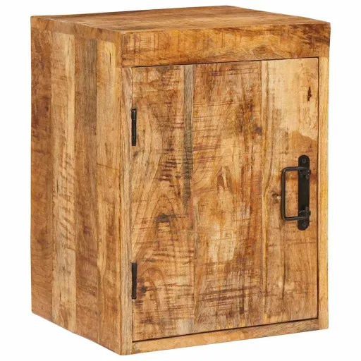 Mesa-de-Cabeceira Castanho Madeira de Manga Maciça
