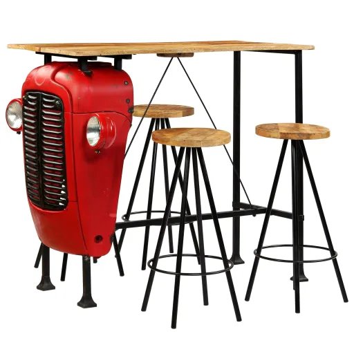 Conjunto de Bar   Madeira de Mangueira Maciça 120x60x107 cm (5 pcs)