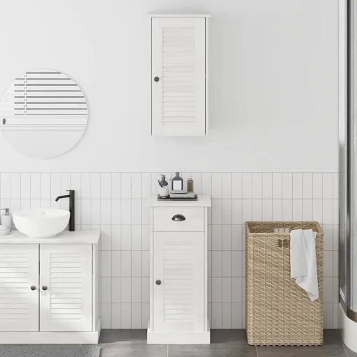 Conjunto de Móveis para Banheiro VIGO   Marrom e Branco (2 pcs)