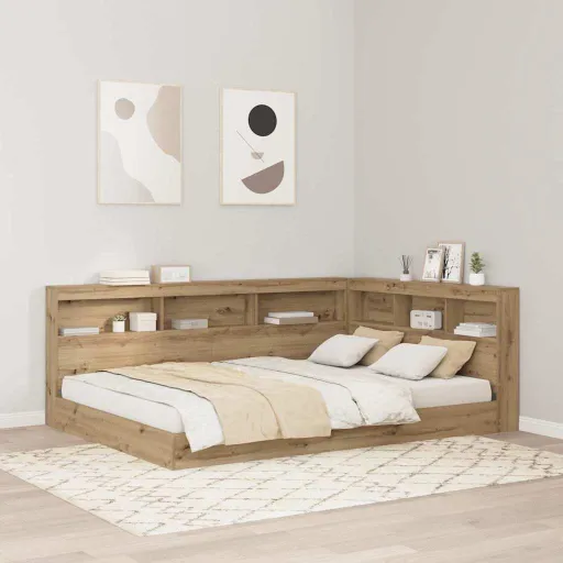Cabeceira de Armazenamento Carvalho Artesanal 140 cm