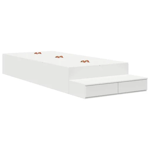 Estrado de Cama com Arrumação Branco 80 cm Madeira Processada