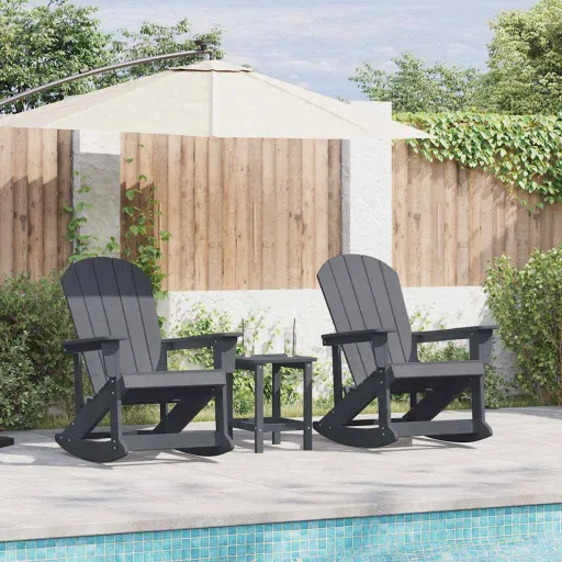 Conjunto de Lounge de Jardim Cinzento-Claro HDPE