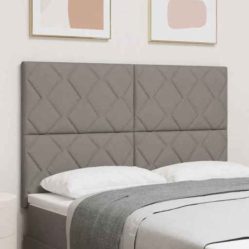Cabeceira Cinzento-Acastanhado 144 cm Couro Sintético
