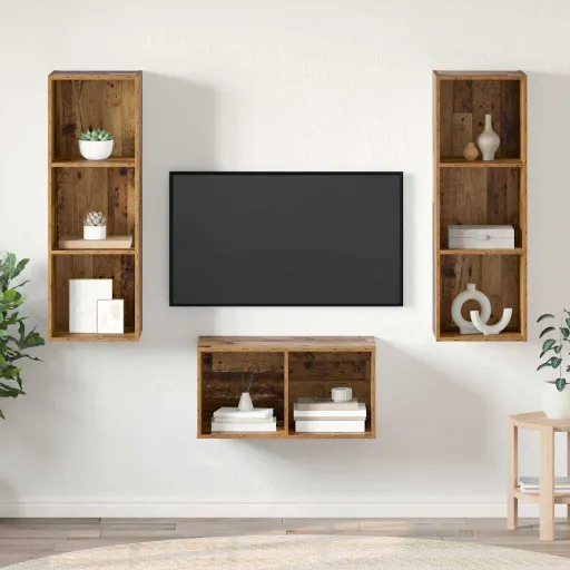 Conjunto de Móvel de TV Madeira Antiga 37 x 37 x 107 cm