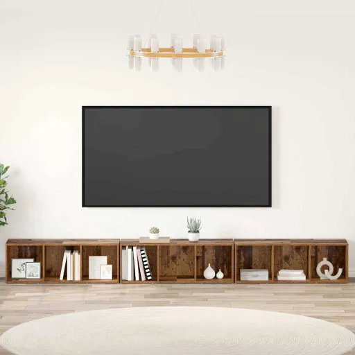 Conjunto de Móvel de TV   Madeira Antiga 37 x 35 x 107 cm (3 pcs)