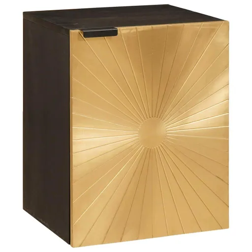 Armário de Banheiro com Prateleira Preto e Ouro 38 x 33 x 48 cm