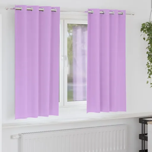 Cortinas Blackout com Argolas   Roxo 175 x 140 cm Poliéster (2 pcs)