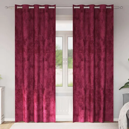 Cortinas de Veludo   Vinho Vermelho 260 x 140 cm Veludo (2 pcs)