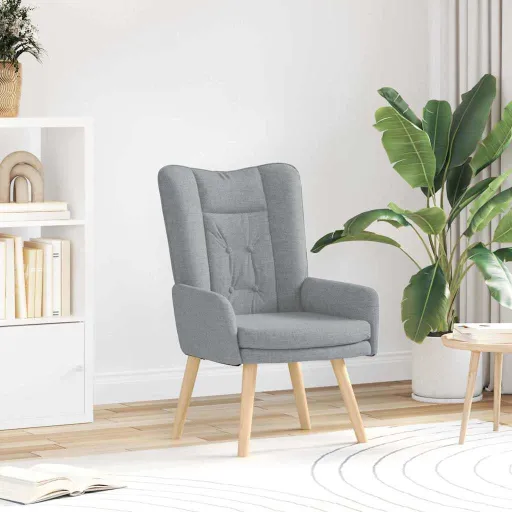 Poltrona Cinzento-Claro 63 x 67 x 94 cm Tecido e Contraplacado