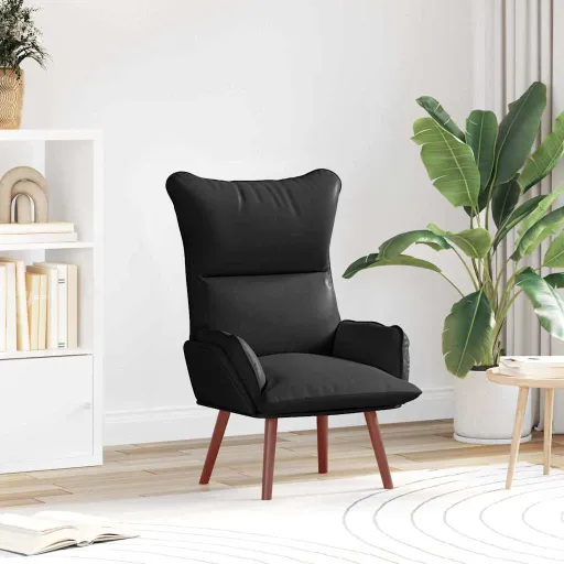 Poltrona Preto 69 x 74 x 93 cm Couro Artificial