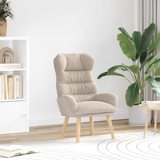 Poltrona Cinzento-Claro 69 x 74 x 93 cm Tecido Sherpa