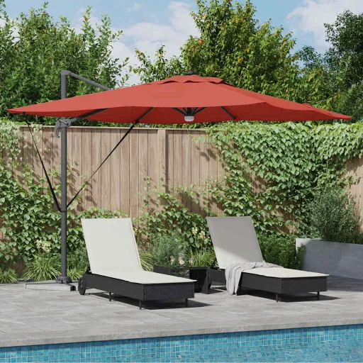 Parasol Roma Vermelho 286 x 284 x 270 cm Alumínio e Poliéster