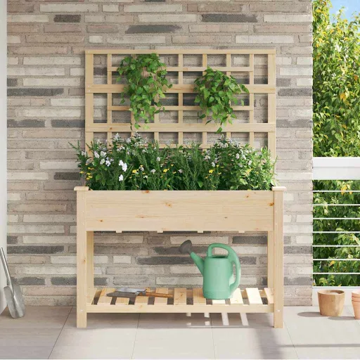 Vaso de Jardim Bege 115 x 60,5 x 153 cm Madeira de Fir Sólida
