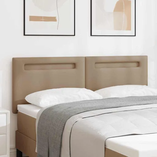Cabeceira LED Cappuccino 160 cm Couro Sintético