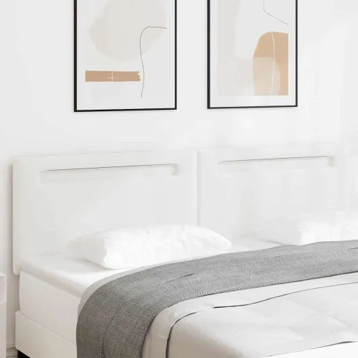 Cabeceira LED Branco 180 cm Couro Sintético