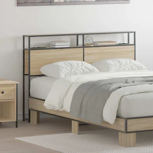Cabeceira de Armazenamento com Cabeceira Carvalho Sonoma 140 cm