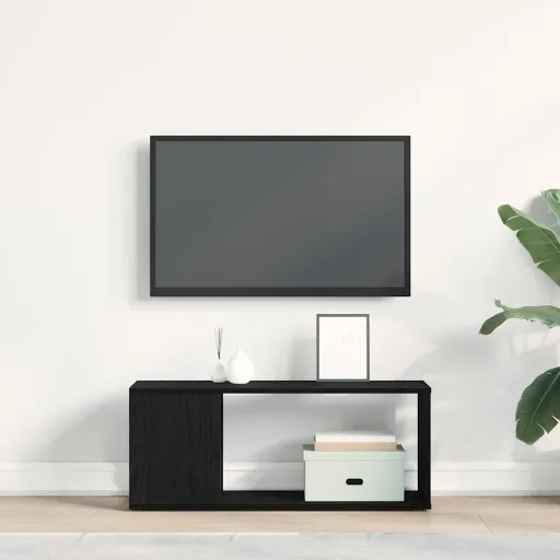 Conjunto de Móvel de TV Carvalho Preto 80 x 24 x 32 cm