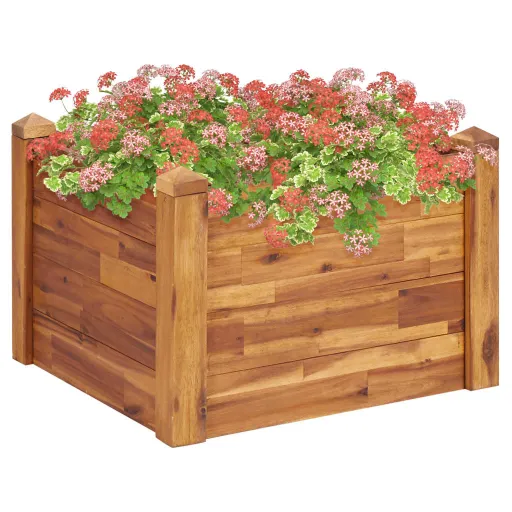 Vaso/Floreira de Jardim 60x60x44 cm Madeira de Acácia Maciça