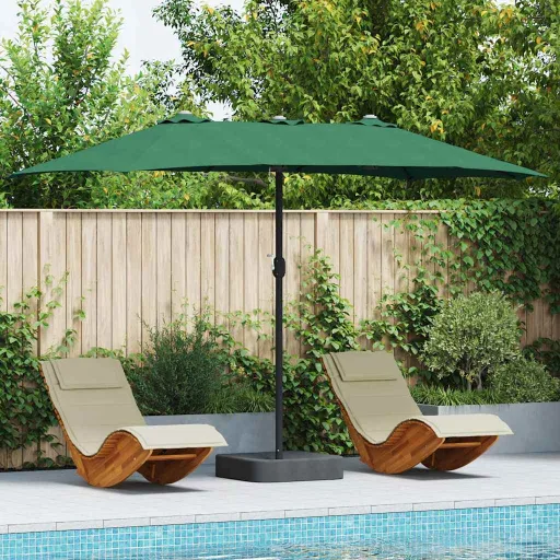Guarda-Sol de Jardim Verde 385 x 209 x 244 cm Poliéster e Aço