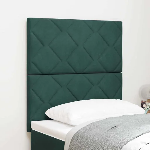 Cabeceira com Cabeceira Verde-Escuro 80 cm Veludo