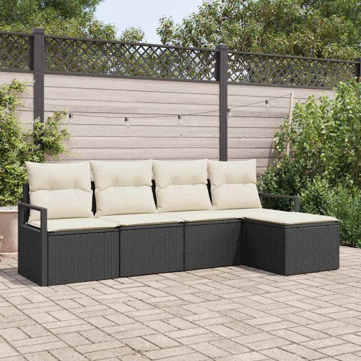 Conjunto de Sofás   Preto Vime PE (5 pcs)
