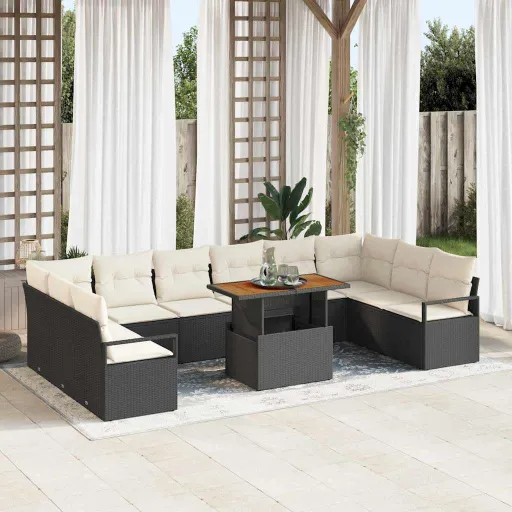 Conjunto de Sofá de Jardim 11 Unid. 10-Número de Lugares