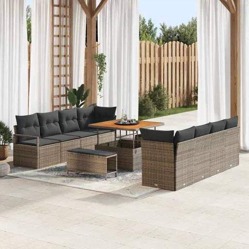 Conjunto de Sofá de Jardim Cinzeto 100 x 100 x 71 cm
