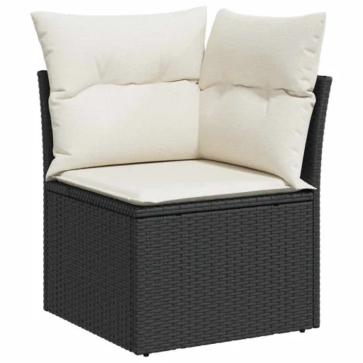 Conjunto de Sofá de Jardim   Preto Rattan Sintético (8 pcs)