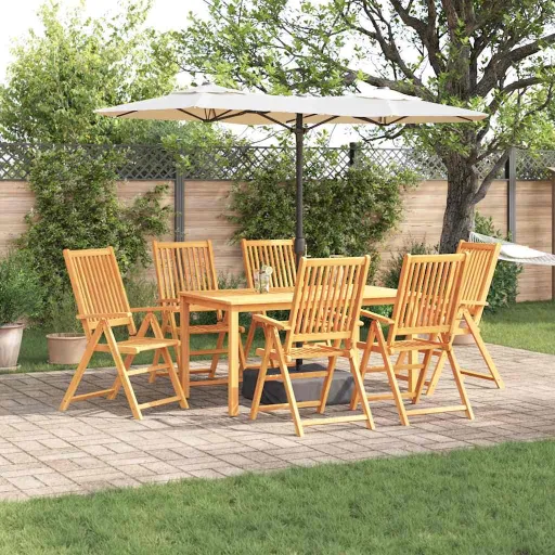 Conjunto de Jantar para Jardim   Castanho (7 pcs)