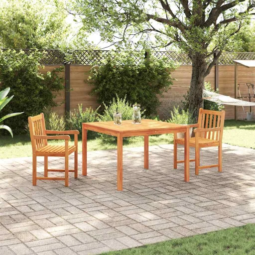 Conjunto de Jantar para Jardim   Castanho (3 pcs)