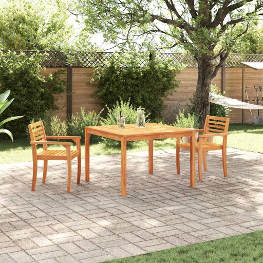 Conjunto de Jantar para Jardim   Castanho (3 pcs)