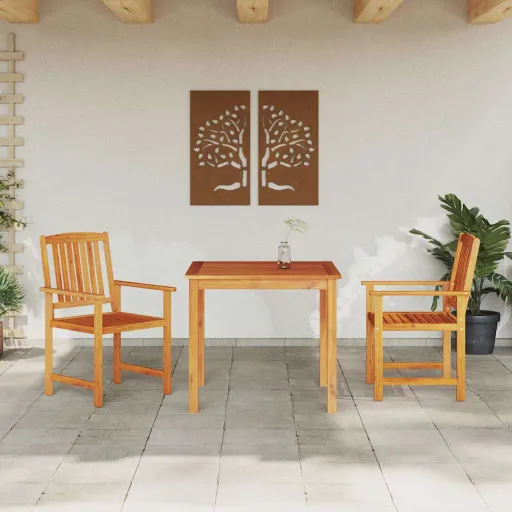 Conjunto de Jantar para Jardim   Castanho (3 pcs)