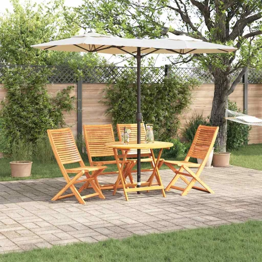 Conjunto de Jantar para Jardim   Castanho (5 pcs)