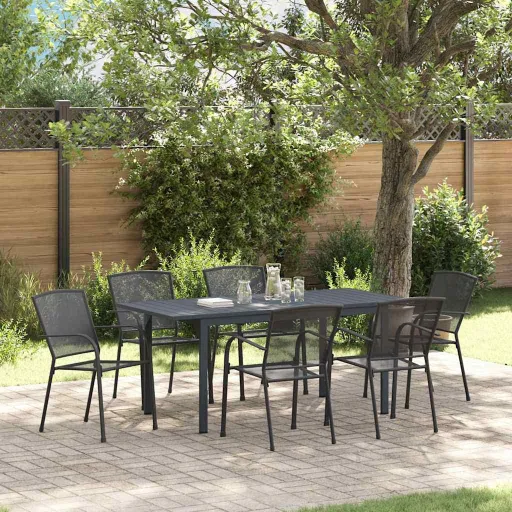 Conjunto de Jantar para Jardim   Antracite (7 pcs)