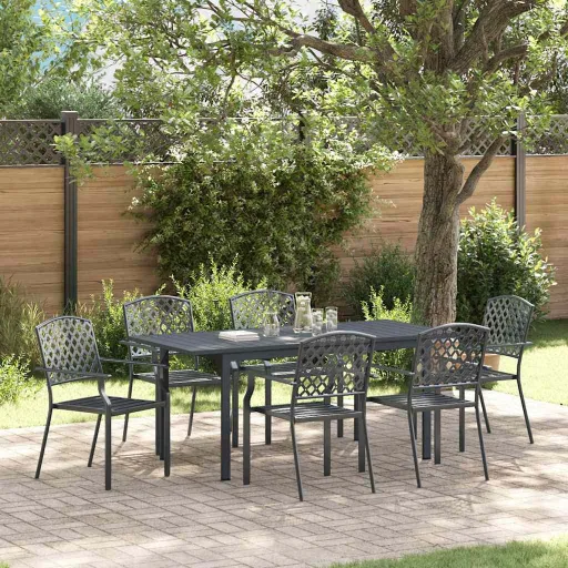Conjunto de Jantar para Jardim   Antracite (7 pcs)