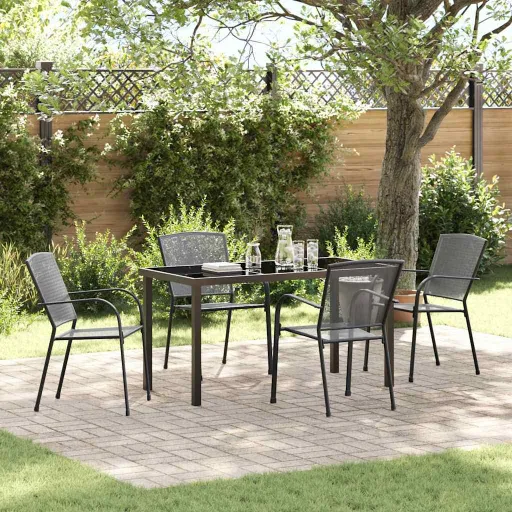 Conjunto de Jantar para Jardim   Antracite (5 pcs)
