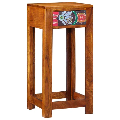 Mesa de Apoio Floral com Gaveta Castanho 35 x 35 x 75 cm