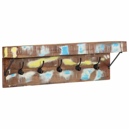 Cabideiro Multicolor 73 x 19 x 23 cm Madeira Recuperada Maciça