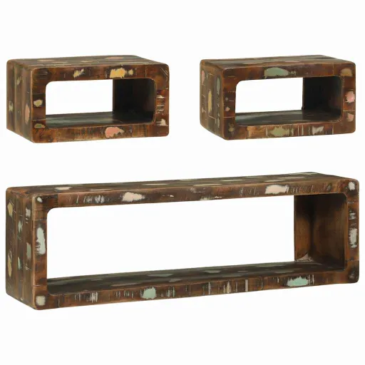 Conjunto de Móvel de TV   Madeira Recuperada Maciça (3 pcs)