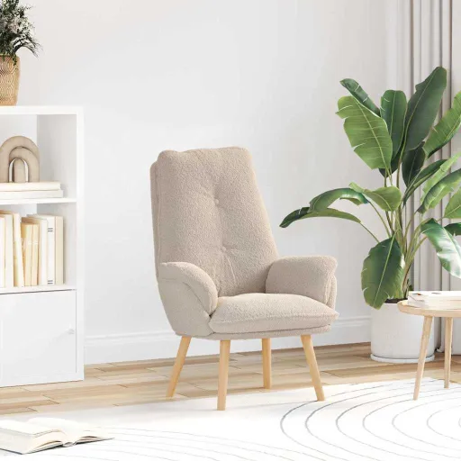 Poltrona Cinzento-Claro 69 x 74 x 93 cm Tecido Sherpa
