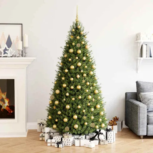 Conjunto de Enfeites de Natal Poliestireno Dourado (111 pcs)