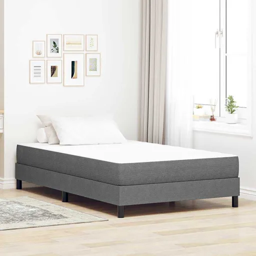 Colchão de Cama com Colchão Cinzento-Claro 120 x 190 cm Tecido