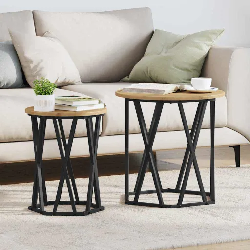 Mesa de Centro   Carvalho Artesanal (2 pcs)