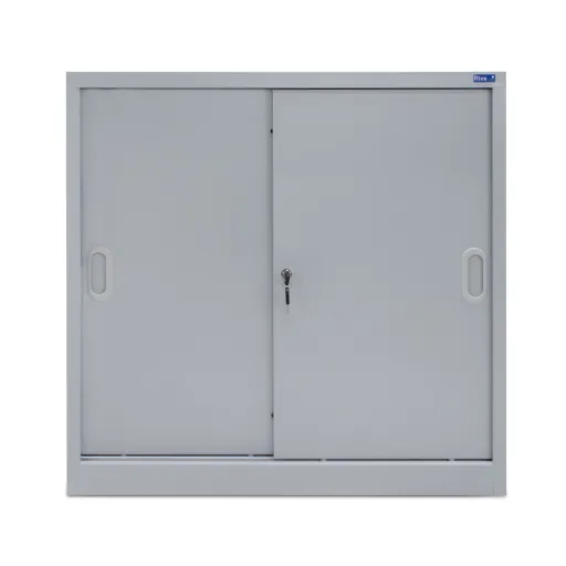 Armário de Escritório Metálico com Portas de Correr 800x800x420mm Cinza